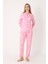 Kadın Uzun Kollu Önden Düğmeli Zarf Yaka Pijama Takım 68252 2