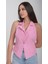 Kadın Tafta Astarlı Erkek Yaka Pembe Yelek 3