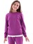 Yumuşacık Bambu Kumaş Şardonlu Mor Kışlık Kız Çocuk Sweatshirt 1