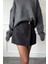 Gold Broşlu Premium Şort Etek- Siyah 9