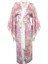 Pembe Desenli Saten Yarasa Kol Kimono-Pantolon Takım 4