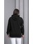 Kadın Büyük Beden Street Baskılı Fermuarlı Siyah Sweatshirt 4