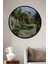 Dekoratif Ahşap Yuvarlak Çerçeve Görünümlü Tablo Yeşillikler Içinde Bahçe 1