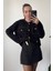 Ekose Desen Simli Triko Hırka- Siyah 6