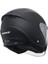 Motosiklet Yarım Açık Kask Güneş Vizörlü Motor Kask Mat Black 3