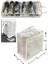 Shoes Under (Portatif Ayakkabı Saklama Hurcu) + Ayakkabı Saklama ve Taşıma Çantası (Çizgili Model) Shoe Tote - 2'li Set G7H8I9 4