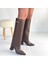 Kahverengi Tak Çıkar Kadın Topuklu Çizme 3