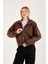 %100 Pamuk Fermuarlı Yüksek Yakalı Kadın Sweatshirt 1