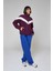 Kadın Fermuarlı Cepli Mor Polar Sweatshirt 1