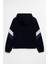 Kadın Fermuarlı Kapüşonlu Cepli Lacivert Polar Sweatshirt 2
