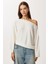 Asimetrik Halkalı Yumoş Bluz LUB0311 Kemik 2