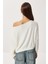 Asimetrik Halkalı Yumoş Bluz LUB0311 Kemik 4