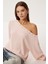 Asimetrik Halkalı Yumoş Bluz LUB0311 Pembe 1