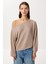 Asimetrik Halkalı Yumoş Bluz LUB0311 Vizon 4