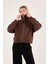 %100 Pamuk Fermuarlı Yüksek Yakalı Kadın Sweatshirt 2