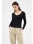 Siyah V Yaka Uzun Kol Body 1452 8
