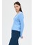 Bebe Mavi V Yaka Triko Kadın Kazak 2217 7