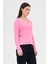 Pembe V Yaka Triko Kadın Kazak 2217 3