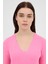 Pembe V Yaka Triko Kadın Kazak 2217 5