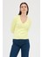 Sarı V Yaka Triko Kadın Kazak 2217 8