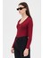 Bordo V Yaka Uzun Kol Body 1452 3
