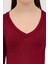 Bordo V Yaka Uzun Kol Body 1452 5