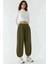 Kadın Cepli Modal Touch Şalvar Pantolon Haki Yeşil 2