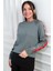Kadın Kolu Şerit Dekolteli Triko Bluz 1