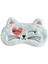 Sevimli Kedi Mavi Peluş Uyku Maskesi Uyku Bandı Göz Bandı 2