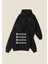 Kiraz Baskılı Siyah Unisex Boxy Fit Hoodie Sweatshirt 1