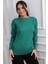 Kadın Kol Düğme Detaylı Fitilli Triko Bluz 2