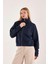 %100 Pamuk Fermuarlı Yüksek Yakalı Kadın Sweatshirt 5