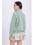 Kadın Relax Fit Rahat Kesim Pamuklu Içi Polarlı Yarım Fermuarlı Yeşil Dik Yaka Sweatshirt 7