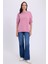 Kadın Oversize Geniş Kesim %100 Pamuk Basic Lila Bisiklet Yaka Sweatshirt 4