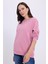 Kadın Oversize Geniş Kesim %100 Pamuk Basic Lila Bisiklet Yaka Sweatshirt 5