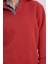 Kadın Relax Fit Rahat Kesim Pamuklu Içi Polarlı Yarım Fermuarlı Kırmızı Dik Yaka Sweatshirt 3