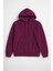 Kadın Kapüşonlu Cepli Mor Polar Sweatshirt 2