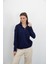 Polo Yaka Düğmeli Triko-Lacivert 8