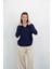 Polo Yaka Düğmeli Triko-Lacivert 9