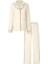 Modal Biyeli Uzun Kollu Pijama Takımı / Krem 1