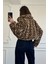 Leopar Desen Premium Kürk Mont- Camel 3