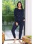 Kadın Yıldız Desen Uzun Kol Pijama Takımı 240928 Lacivert 4