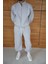 Erkek Premium Parçalı Eşofman Takım - Dik Yaka Fermuarlı Biyeli Sweatshirt Lastik Paça Alt, Oversize 3 Iplik Şardonlu - Gri 4