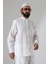 Erkek Müslin Hakim Yaka Uzun Kollu Düğmeli Gömlek, Hac Umre Kıyafeti - Beyaz (Ans) 1
