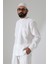 Erkek Müslin Hakim Yaka Uzun Kollu Düğmeli Gömlek, Hac Umre Kıyafeti - Beyaz (Ans) 2