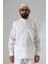 Erkek Müslin Hakim Yaka Uzun Kollu Düğmeli Gömlek, Hac Umre Kıyafeti - Beyaz (Ans) 4