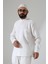 Erkek Müslin Hakim Yaka Uzun Kollu Düğmeli Gömlek, Hac Umre Kıyafeti - Beyaz (Ans) 5