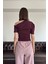 Açık Omuzlu Tasarım Tshirt- Bordo 7
