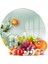 Cam Kesme Tahtası ve Sunumluk Yuvarlak Vintage Fruits 30X30 cm 1