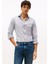 Erkek Slim Fit Çizgili Gömlek - Lacivert/beyaz 1